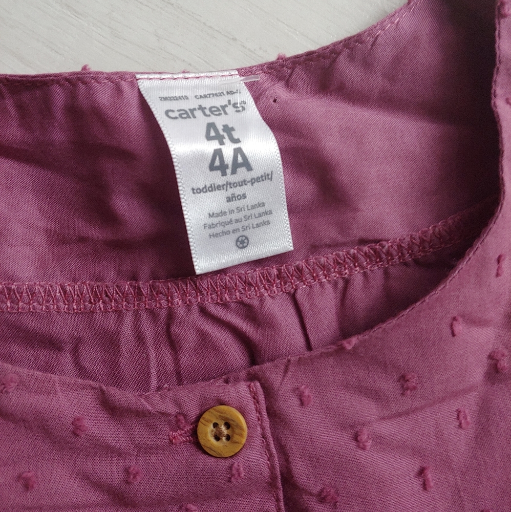 Carter's NEW girls Lavender Swiss Dot Dress - Picture 4 of 7